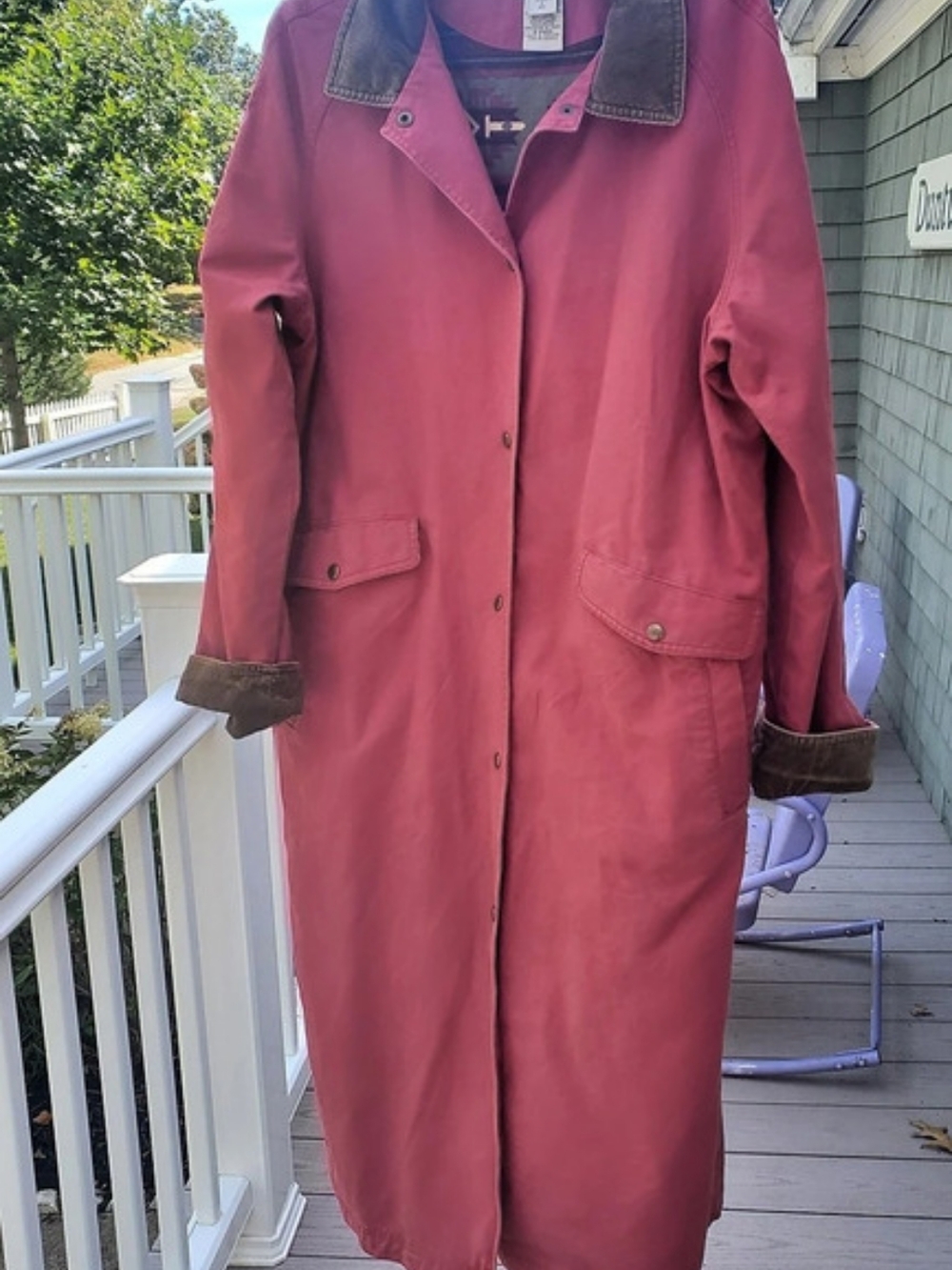 L.L. Bean Vintage Long Barn Field Coat Duster Nantucket RED